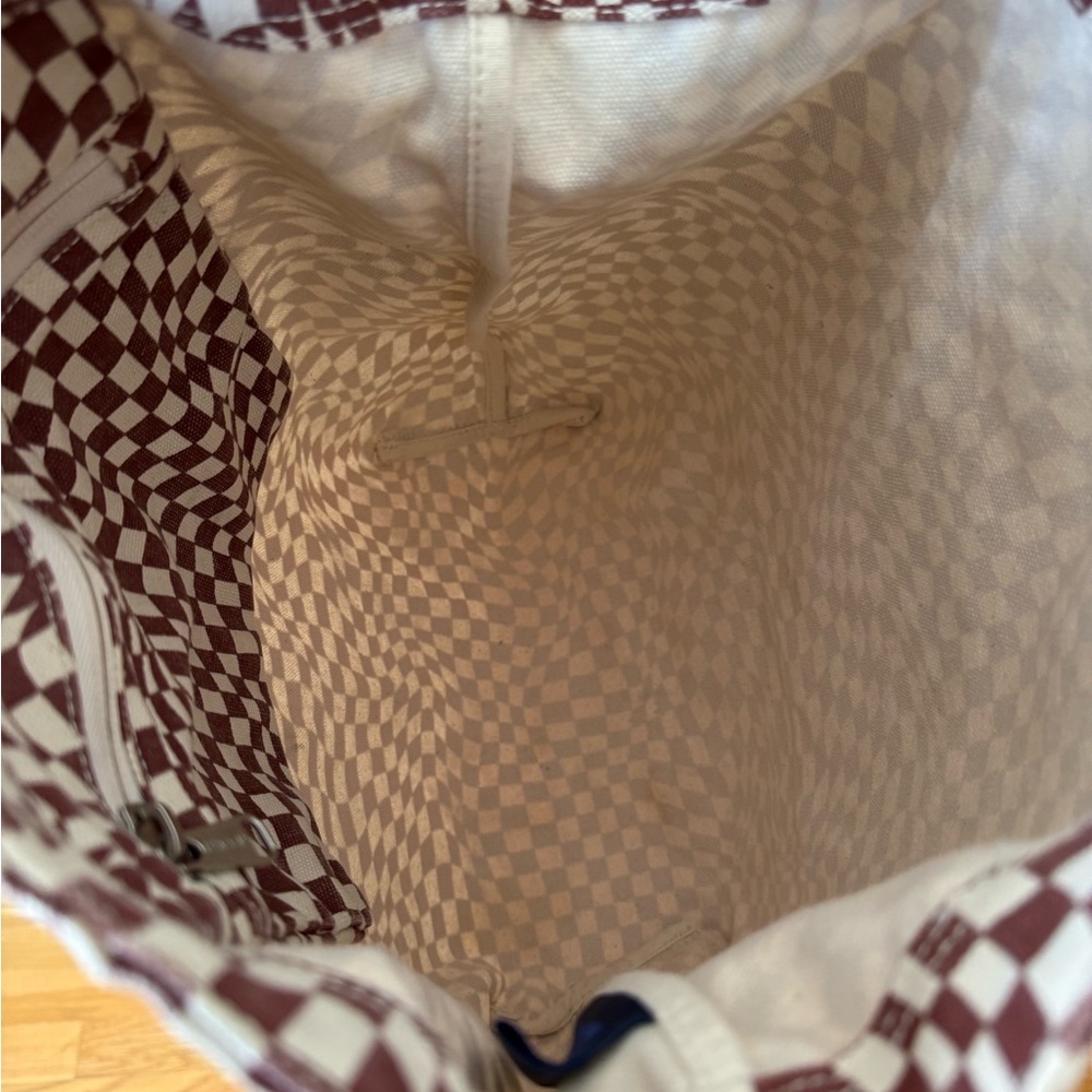 BAGGU Brown and White Checkered Tote - Picture 5 of 7